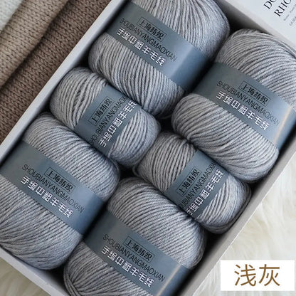 Fil de cachemire d'épaisseur moyenne, 500 g/ensemble, 4 plis, pour tricot au Crochet à la main, pull et pantalon, laine chaude, fil de laine 100%, doux pour la peau