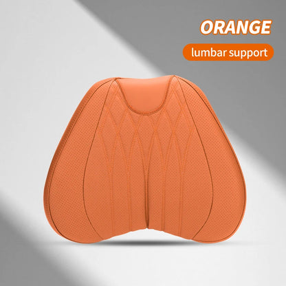 High Quality Universal Car Headrest Cushion Car Seat Neck Pillow Perforated Leather Breathable Lumbar Support Car Pillow