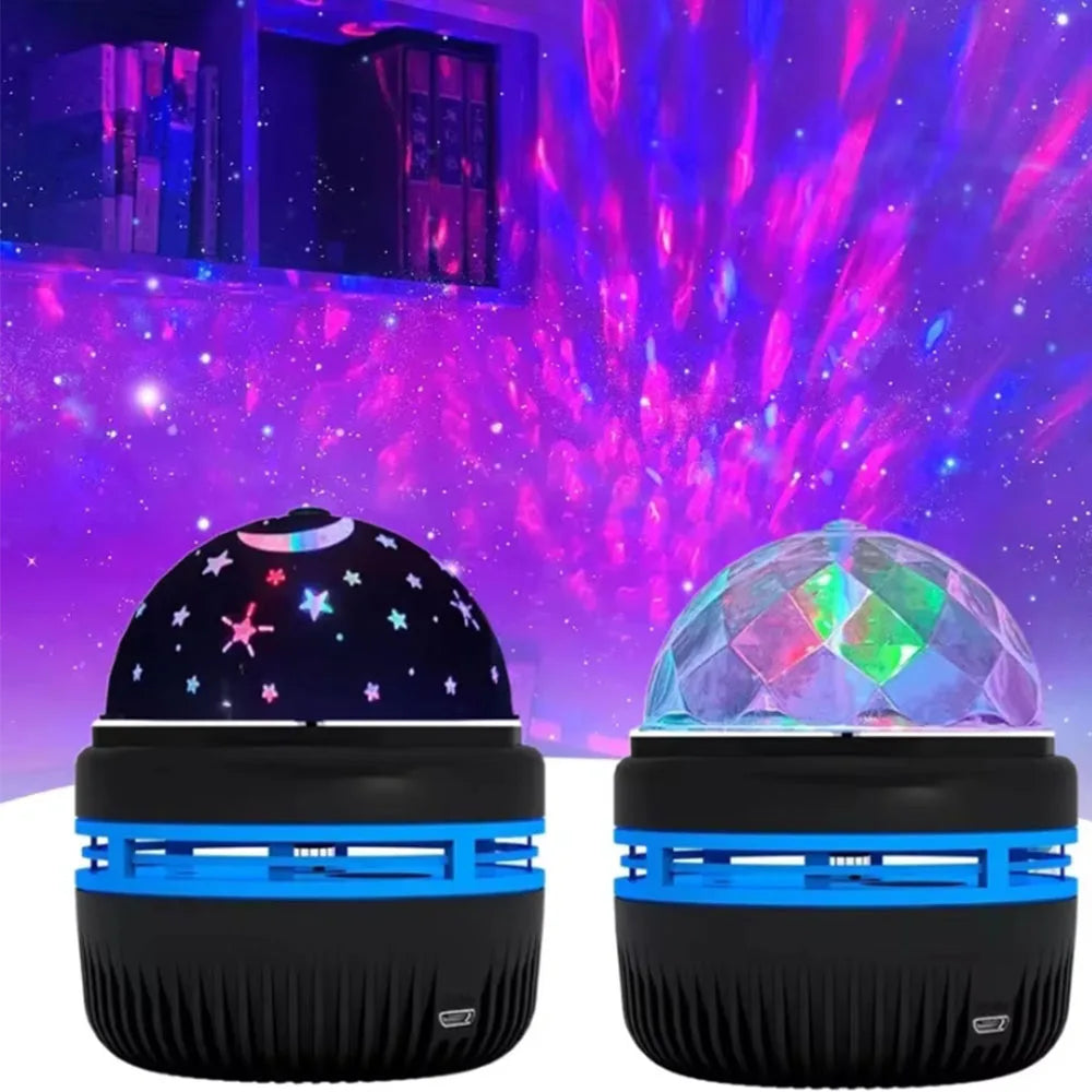 جهاز عرض مجرة السماء المرصعة بالنجوم، أضواء مسرح USB مع جهاز تحكم عن بعد، يُنشط بالصوت، تغيير الألوان لتزيين الغرفة، الحفلات، هدايا العيد