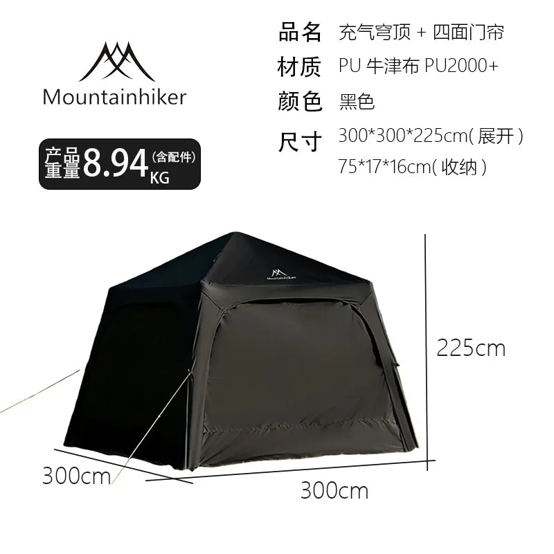 Tente dôme gonflable portable imperméable pour le camping en plein air Mountainhiker, grande capacité pour plusieurs personnes, auvent de parc, auvent de pique-nique