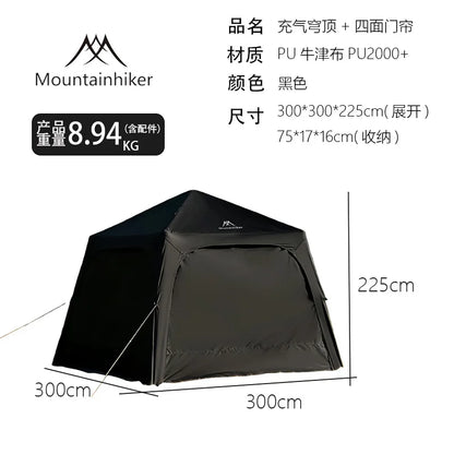 Tente dôme gonflable portable imperméable pour le camping en plein air Mountainhiker, grande capacité pour plusieurs personnes, auvent de parc, auvent de pique-nique