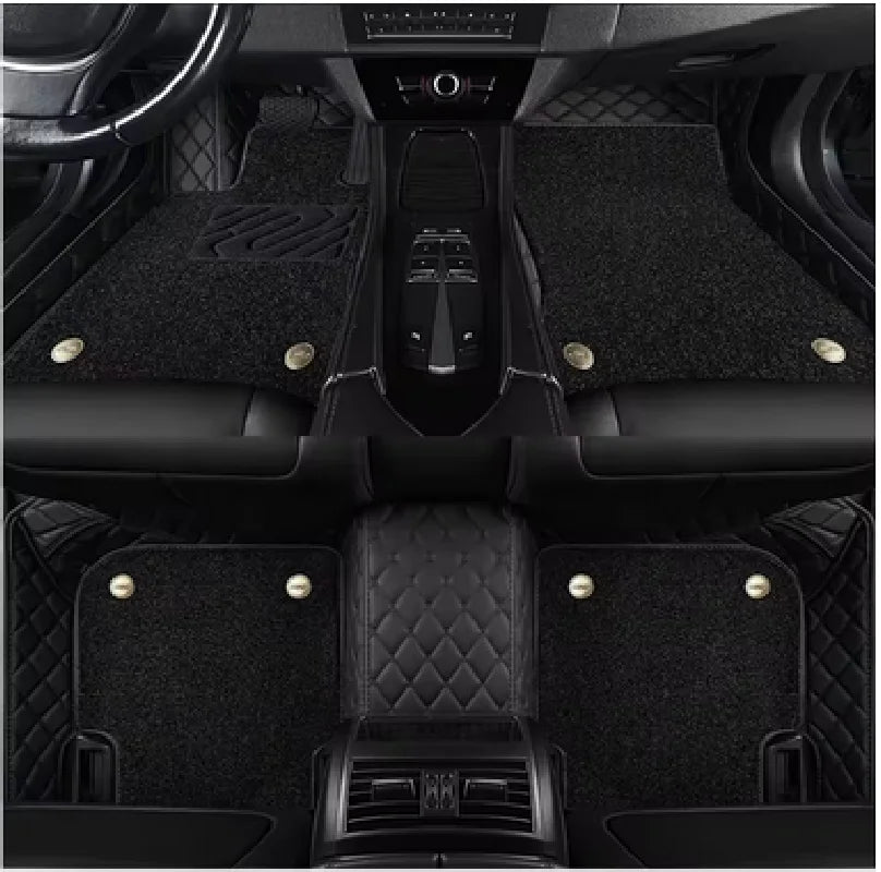Tapis de sol de voiture personnalisés Double couche, pour Lexus LX LX450 LX460 LX470 LX570, doublures de sol en cuir, accessoires