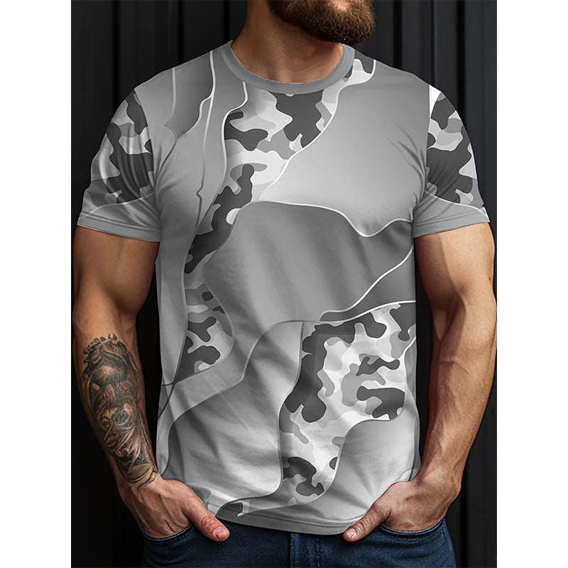 Mode Camouflage impression 3D T-Shirts hommes femmes décontracté col rond manches courtes t-shirt surdimensionné Harajuku Y2k hauts T-Shirts enfants vêtements