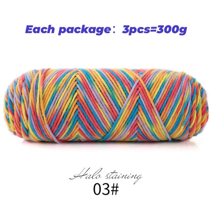 Pull auto-tissé en coton au lait teint à 5 brins, écharpe, couverture moyenne épaisse, fil au Crochet tissé fait à la main, 300g