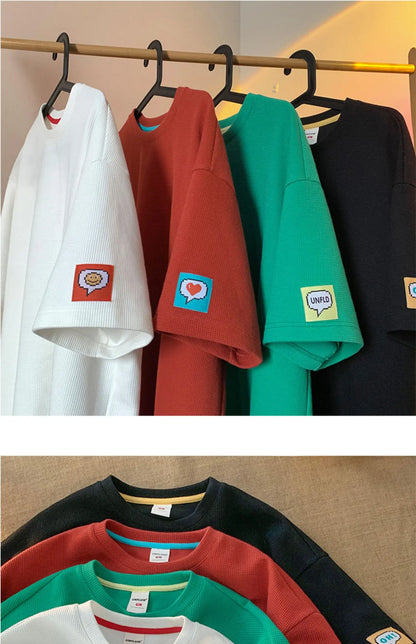 T-shirt léger à manches courtes pour homme, respirant, décontracté, tendance, été, jeune, polyvalent, coupe ample, col rond