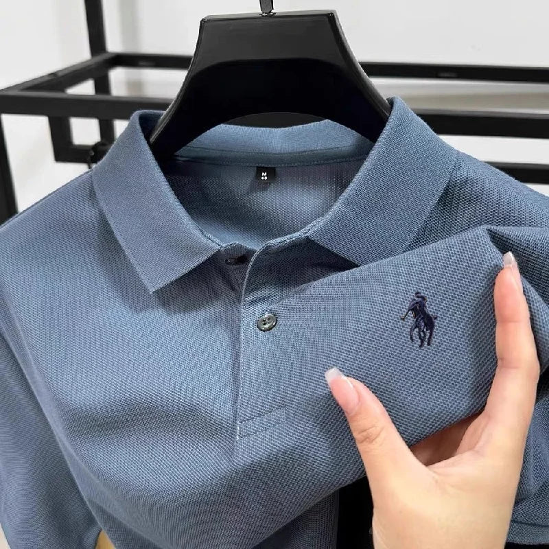 100% pur coton à la mode personnalisé hommes classique poney brodé confortable polo été nouveau décontracté à manches courtes