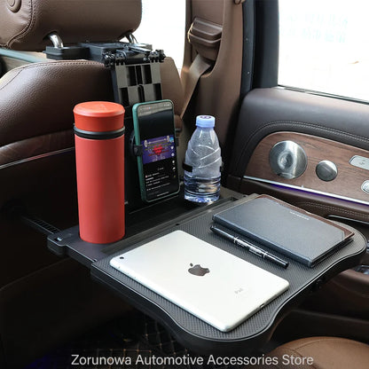 Plateau de voyage multifonctionnel haut de gamme pour voiture, pliable, avec porte-gobelet, adaptable à la plupart des voitures, idéal pour les voyages en voiture