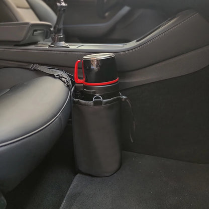 Support de bouteille d'eau universel pour console centrale avec poche de rangement, sangle réglable, organisateur intérieur de voiture