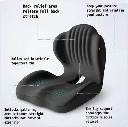 Coussin ergonomique pour le coccyx en mousse à mémoire de forme, soulagement de la douleur sciatique, correction de la posture, pour la maison, le bureau, la voiture, le fauteuil roulant