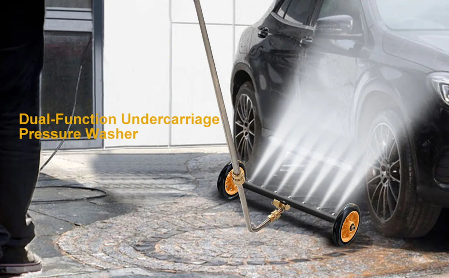Nettoyeur de surface sous châssis de 24 pouces pour nettoyeur haute pression, balai à eau pour lavage de châssis de voiture, connecteur rapide 1/4 pouce, compatible Karcher Sun Joe