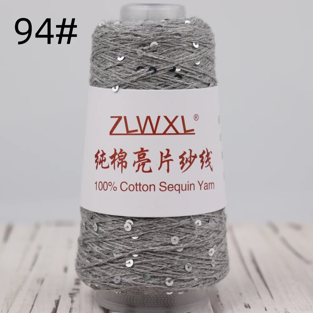   Блэк – fil de coton à paillettes, 100g, 800M, 3mm, décoration tricotée, crochet à la main, tricot jaune