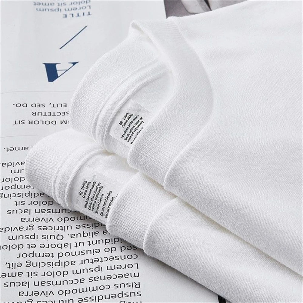 2 pièces 100% coton solide t-shirts hommes et femmes à manches courtes blanc t-shirts décontracté respirant ample col rond T-shirt Couple hauts