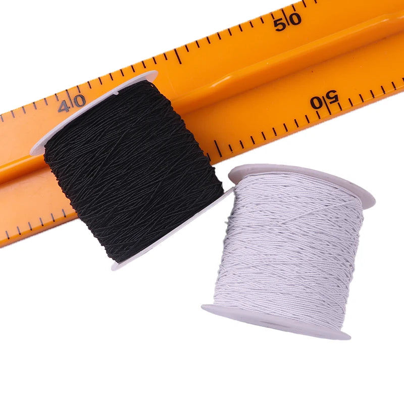 Fil à Coudre artificiel astique en Polyester, Blanc et Noir, Accessoire pour Perles, 200m