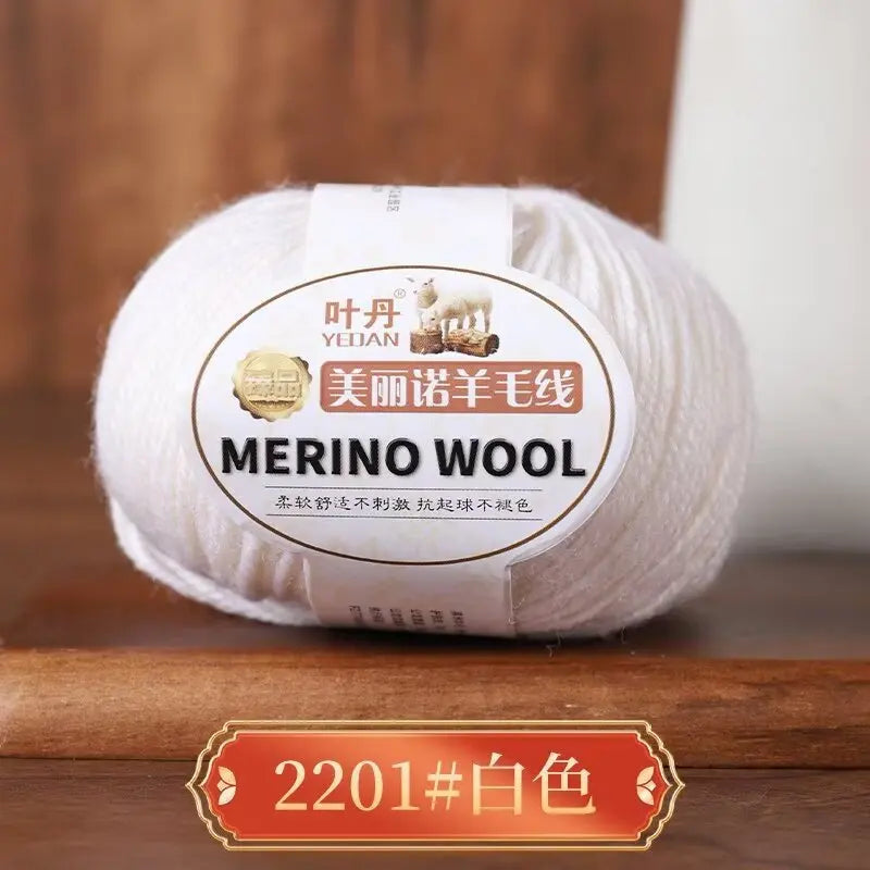 Rouleau de fil de laine mérinos doux pour bébé, 50g/rouleau, 100M, anti-boulochage, bricolage, tricot à la main, écharpe au Crochet, vêtements, chapeaux