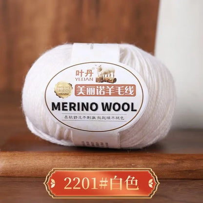 Rouleau de fil de laine mérinos doux pour bébé, 50g/rouleau, 100M, anti-boulochage, bricolage, tricot à la main, écharpe au Crochet, vêtements, chapeaux