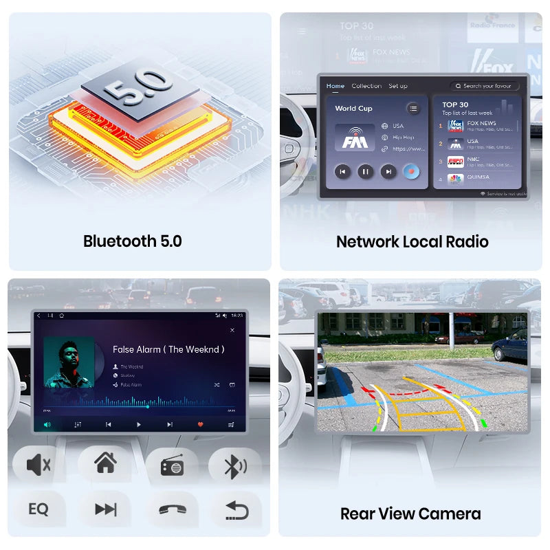 Junsun 7 9 10 pouces Radio universelle Carplay Android Auto autoradio lecteur multimédia systèmes intelligents pour Ford Peugeot Fiat