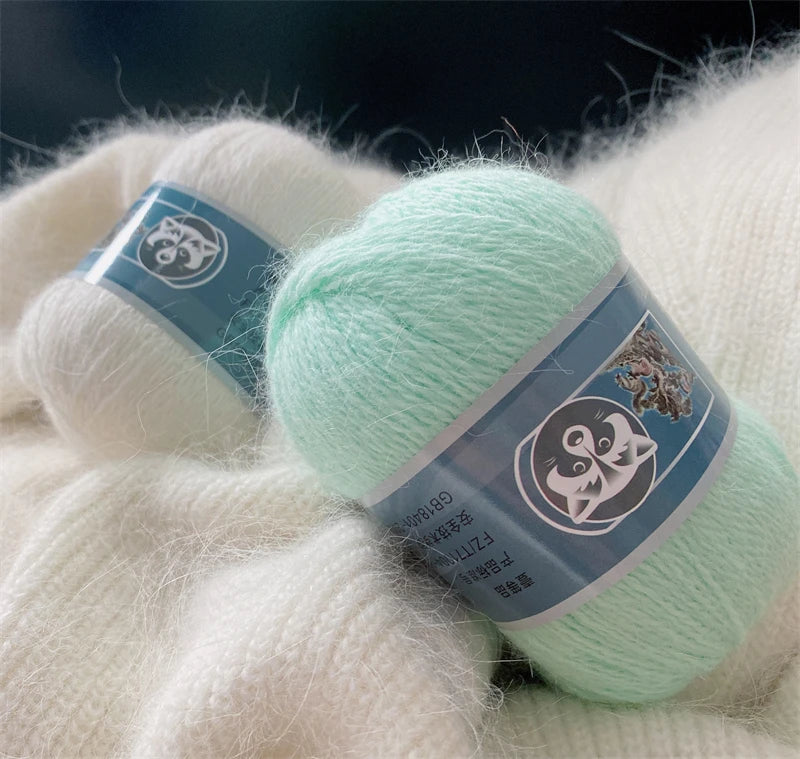 Fil de fourrure de vison pour fils pour tricoter et Crochet, fil de t-shirt en dentelle à 2 plis pour tricoter à la main, couture, 1 écheveau 340 M 50 + 20g