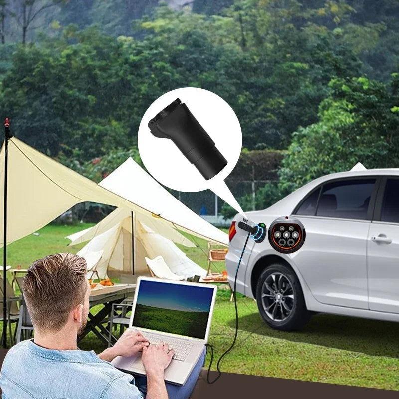 Prise de décharge de câble V2L, chargeur EV GBT, charge 16A avec adaptateur ue, centrale électrique extérieure pour voiture électrique