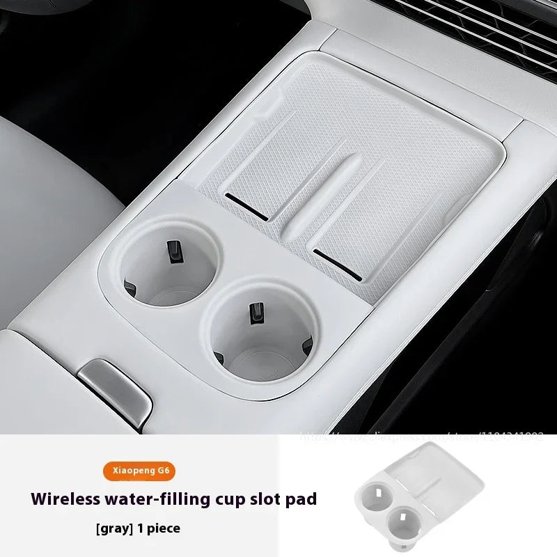 Xiaopeng-Coussin en silicone de charge sans fil, intérieur de protection, contrôle central, tasse à eau, adapté pour Xpeng G6