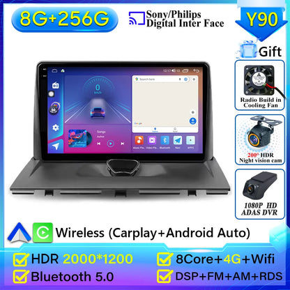 Autoradio Carplay pour KIT Rods 2 G9, Cristaux en Jumpy, Fiat Scudo, Toyota Proace 2007-2017, Navigation GPS, No 2Din, 4G