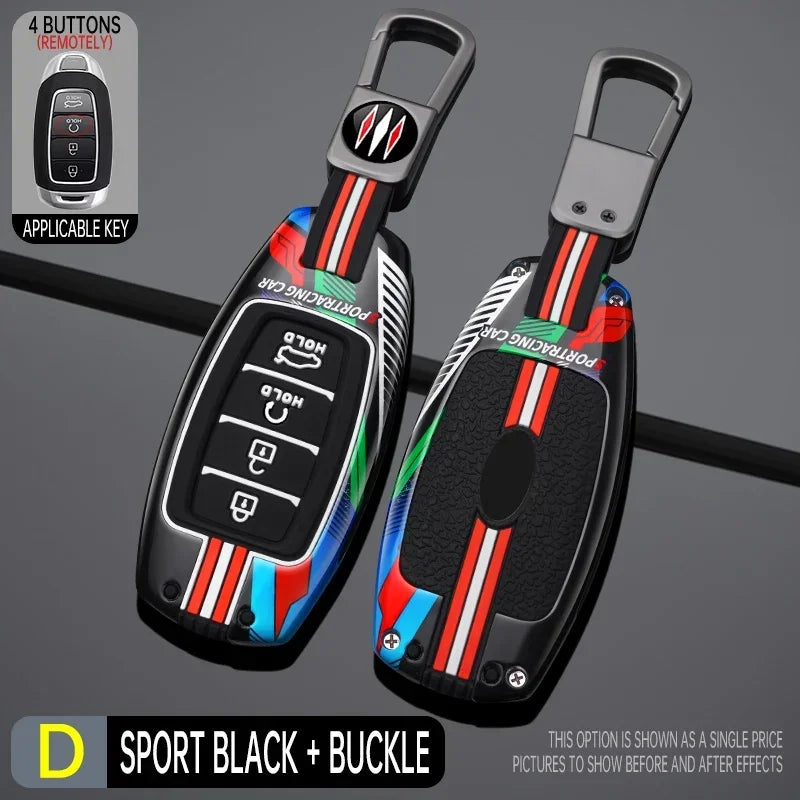 Étui pour clé de voiture en métal, housse pour Hyundai Accent Solaris Sonata Palisade Kona Azera Creta I20 I30 IX35 IX25 Elantra Grandeur Ig