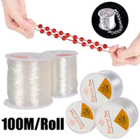 Fil élastique 100 m/rouleau, 2 pièces, fil de Bracelet à la mode pour Bracelet à main, fil de perles à rebond élevé pour la couture
