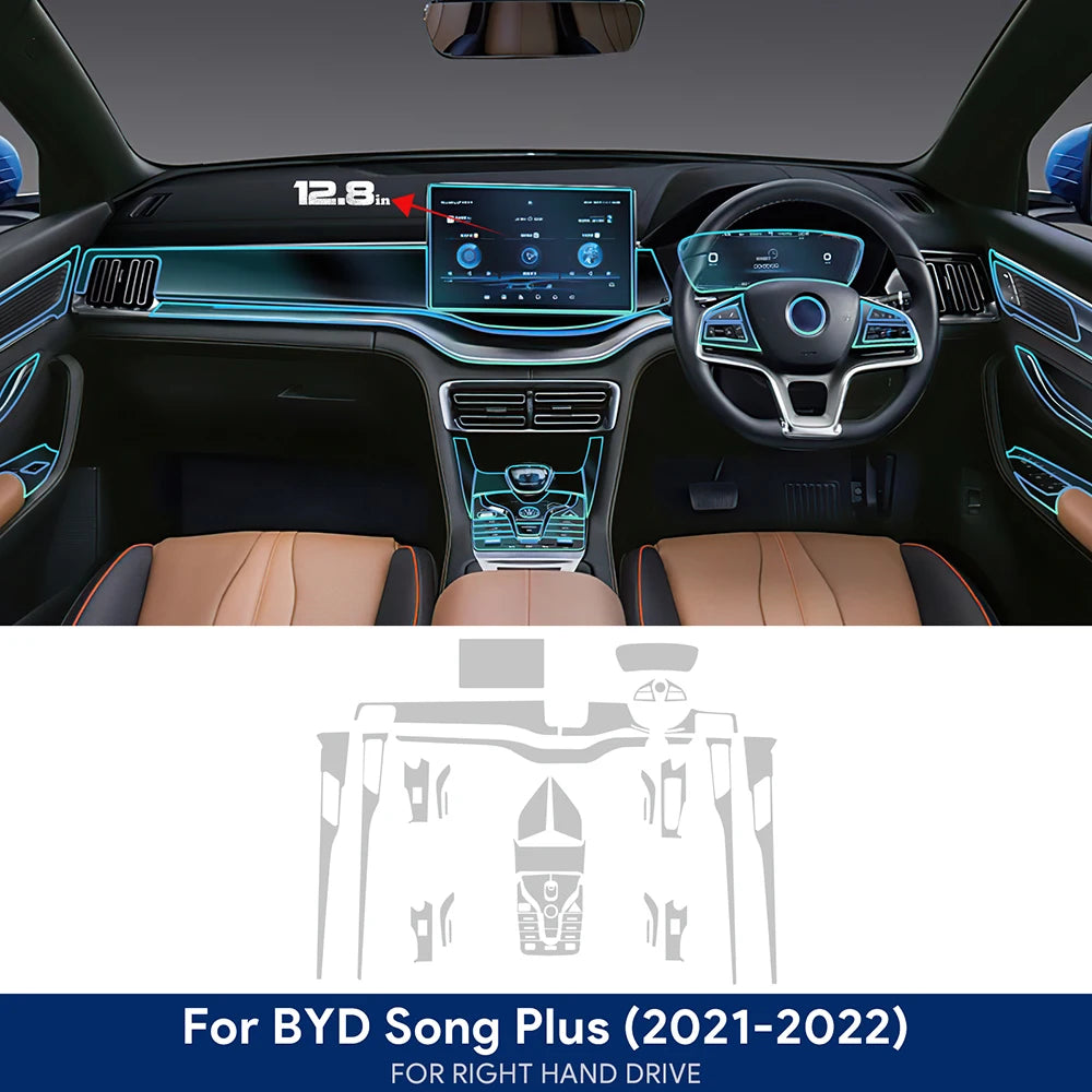 Film de protection TPU pour écran de navigation de console centrale de voiture BYD Seal U Sealion 6 Song Plus DM-i EV 2021-2025, conduite à droite