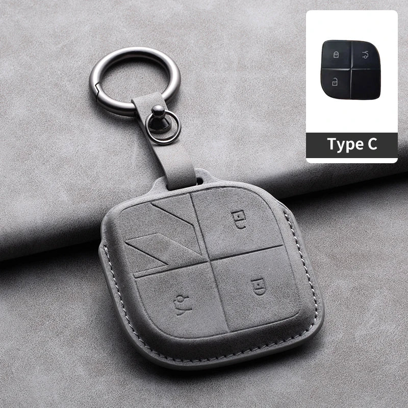 Convient pour LYNK & CO 08 2022 2023 2024 housse de clé télécommande intelligente de voiture en cuir coque de Protection de clé de voiture accessoires de décoration