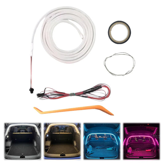 Bande lumineuse LED pour coffre de voiture, sans perçage, bande lumineuse à flux dynamique, capteur automatique, bande lumineuse arrière pour berline SUV, pick-up à hayon