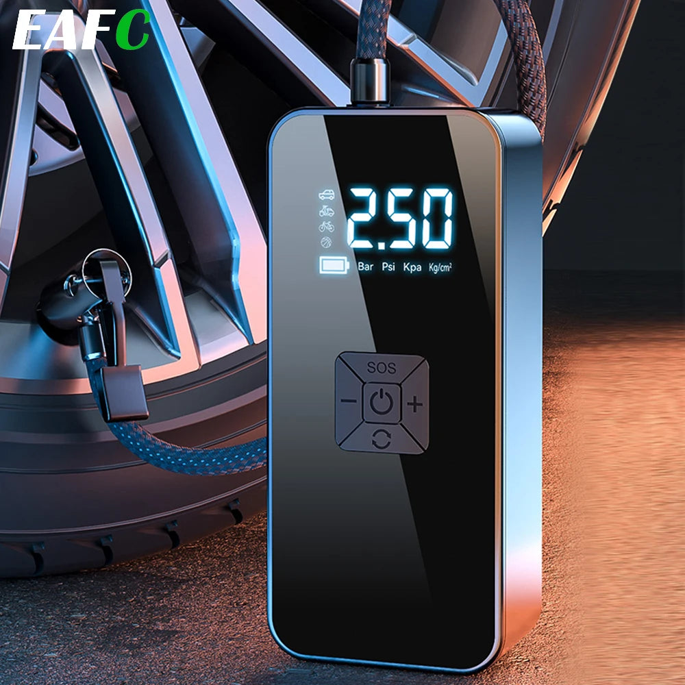 EADavid-Compresseur d'Air Portable Sans Fil/Filaire pour Voiture, Gonfleur avec Affichage Numérique pour Vélo, Balle