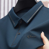 Polo sans couture pour hommes, T-shirt de luxe en tissu Cool, décontracté, Golf, coupe cintrée, col chemisier, nouvelle collection