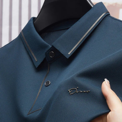 Polo sans couture pour hommes, T-shirt de luxe en tissu Cool, décontracté, Golf, coupe cintrée, col chemisier, nouvelle collection