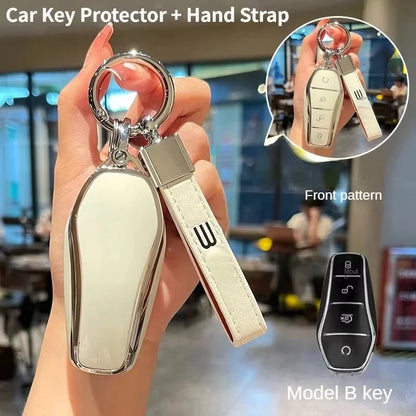 Pour BYD TPU clé de voiture mouette/dauphin/Qin/han/Tang/Song/SEAL U DM-i/ATTO03 décoration de clé de voiture housse de protection complète