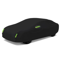 Housse de voiture extérieure complète noire, pare-soleil, Protection anti-poussière avec bandes réfléchissantes universelles pour berline Hatchback SUV