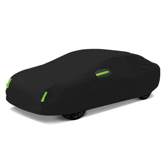 Housse de voiture extérieure complète noire, pare-soleil, Protection anti-poussière avec bandes réfléchissantes universelles pour berline Hatchback SUV