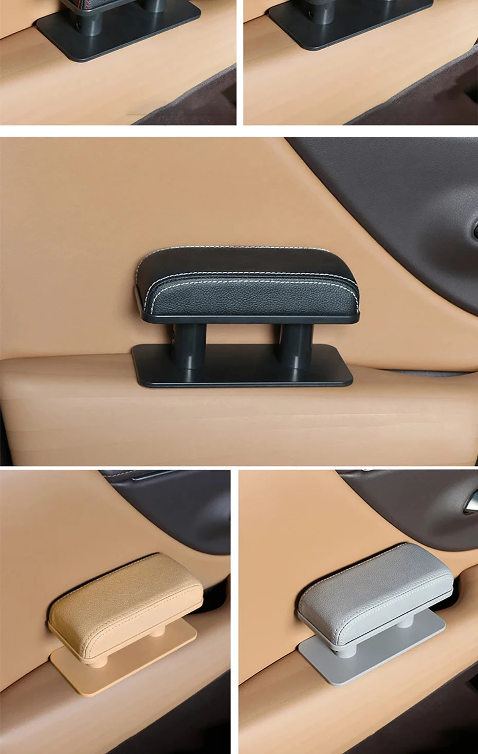 SEAMETAL – coussin d'accoudoir de porte de voiture, hauteur réglable, coussin de Support de coude, tapis de protection intérieur universels en cuir PU