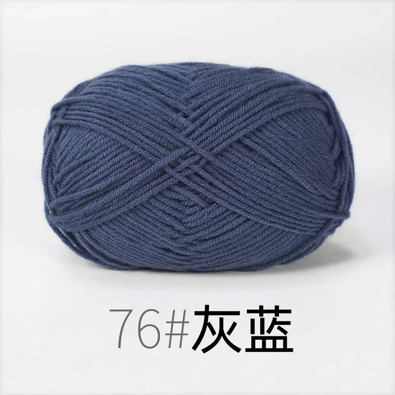 Fil de Lanas teint en coton au lait, 86 couleurs, 4 plis, pour bébé, chapeau, écharpe, pull, poupées, artisanat fait à la main