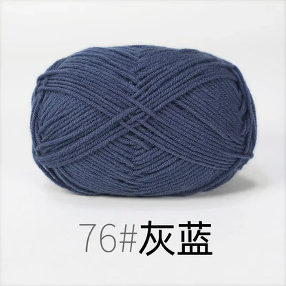 Fil de Lanas teint en coton au lait, 86 couleurs, 4 plis, pour bébé, chapeau, écharpe, pull, poupées, artisanat fait à la main