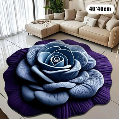 Nouveau tapis de sol en forme de pivoine, doux et durable, 40x40cm, antidérapant et absorbant pour salle de bain