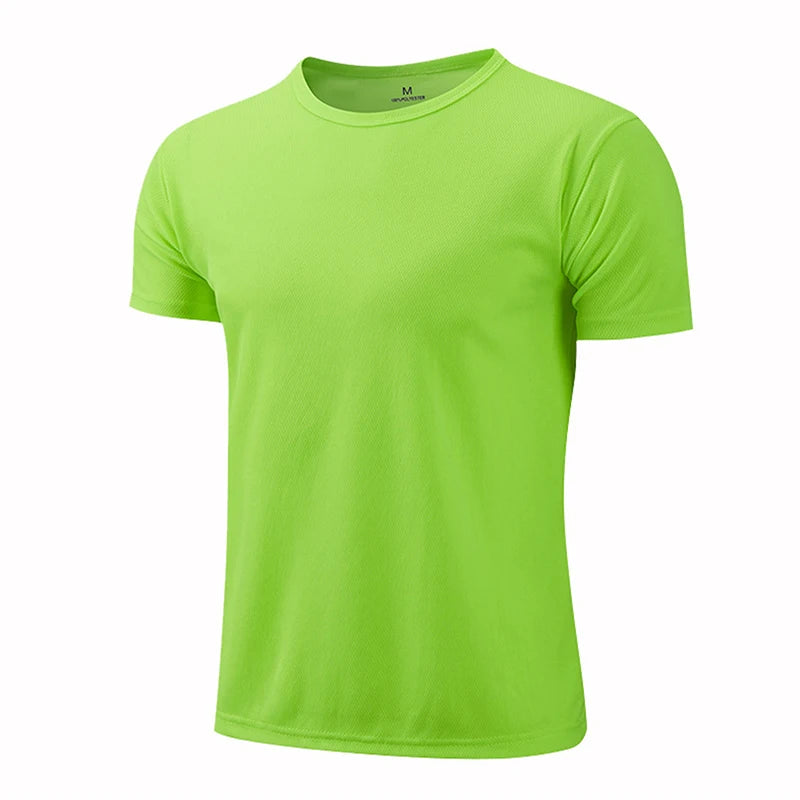 T-shirt de sport à manches courtes à séchage rapide pour hommes et femmes, maillot de gym, chemise de fitness, t-shirt de course, vêtements de sport respirants pour adolescents