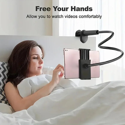 Support de téléphone et tablette pour lit, 18 mm d'épaisseur, 360° °   Support rotatif à pince pour iPad et iPhone de 4,7 à 12,9 pouces, support paresseux pour lit, bureau et diffusion en direct