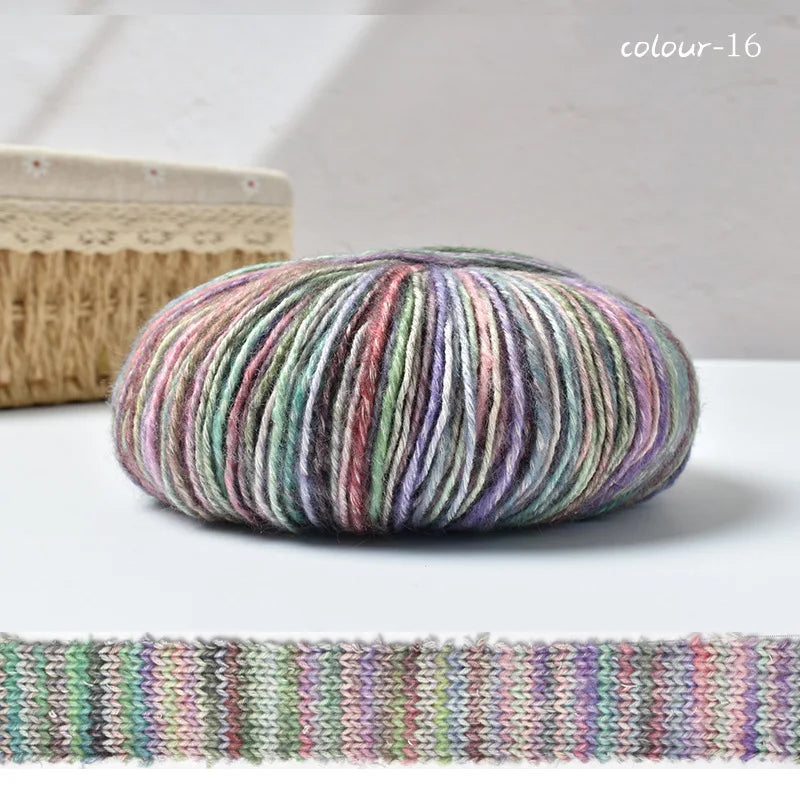 Rouleau de fil à gâteau dégradé, 50g/rouleau, bricolage, laine tricotée à la main, fil Mohair, fil de coton, fil doux au Crochet, vêtements, chapeau, écharpe