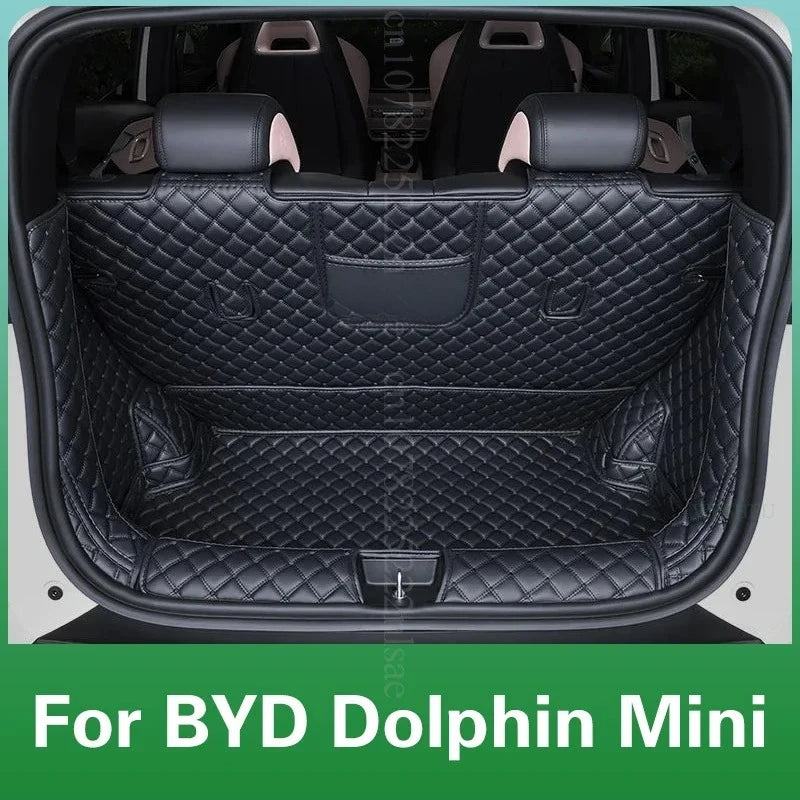 Tapis de coffre de voiture personnalisé en cuir de mouette, couverture complète, doublure de chargement, accessoires d'intérieur imperméables pour BYD Dolphin Mini /surf 2025