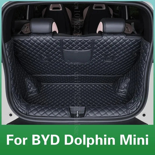 Tapis de coffre de voiture personnalisé en cuir de mouette, couverture complète, doublure de chargement, accessoires d'intérieur imperméables pour BYD Dolphin Mini /surf 2025