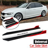 Extensions universelles de jupe latérale de voiture, 41 pouces, rouge et noir, pour Benz BMW Audi Ford VW Nissan Honda Toyota Peugeot Renault Hyundai, 4 pièces