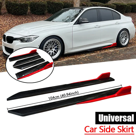 Extensions universelles de jupe latérale de voiture, 41 pouces, rouge et noir, pour Benz BMW Audi Ford VW Nissan Honda Toyota Peugeot Renault Hyundai, 4 pièces