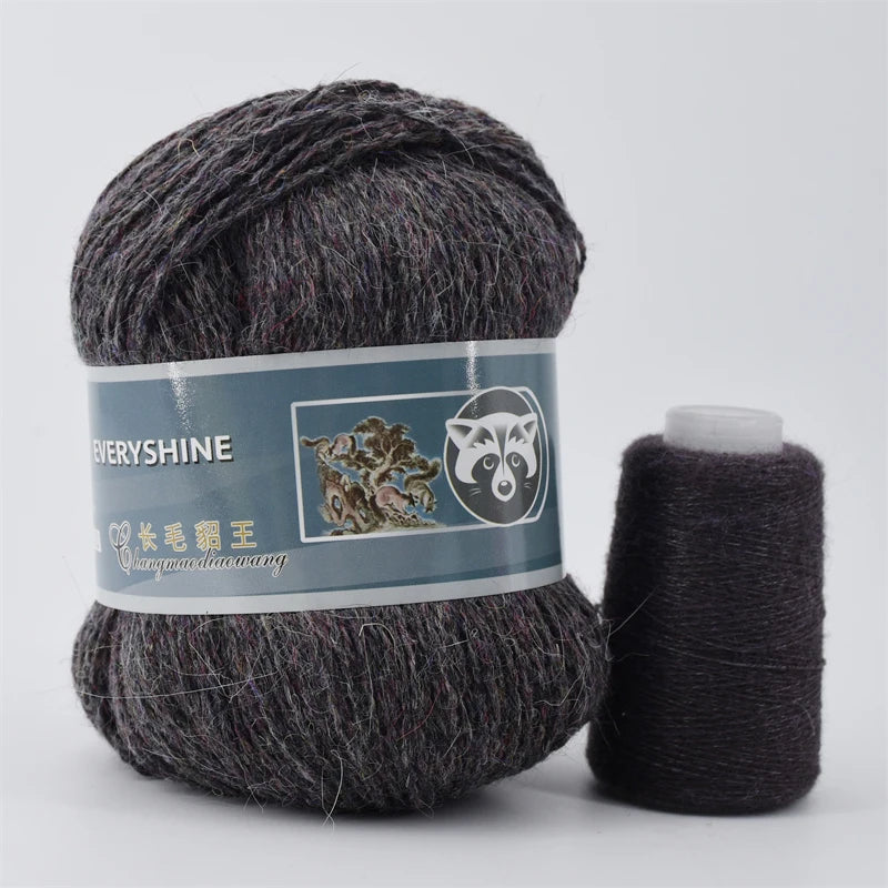Fil de fourrure de vison pour fils pour tricoter et Crochet, fil de t-shirt en dentelle à 2 plis pour tricoter à la main, couture, 1 écheveau 340 M 50 + 20g
