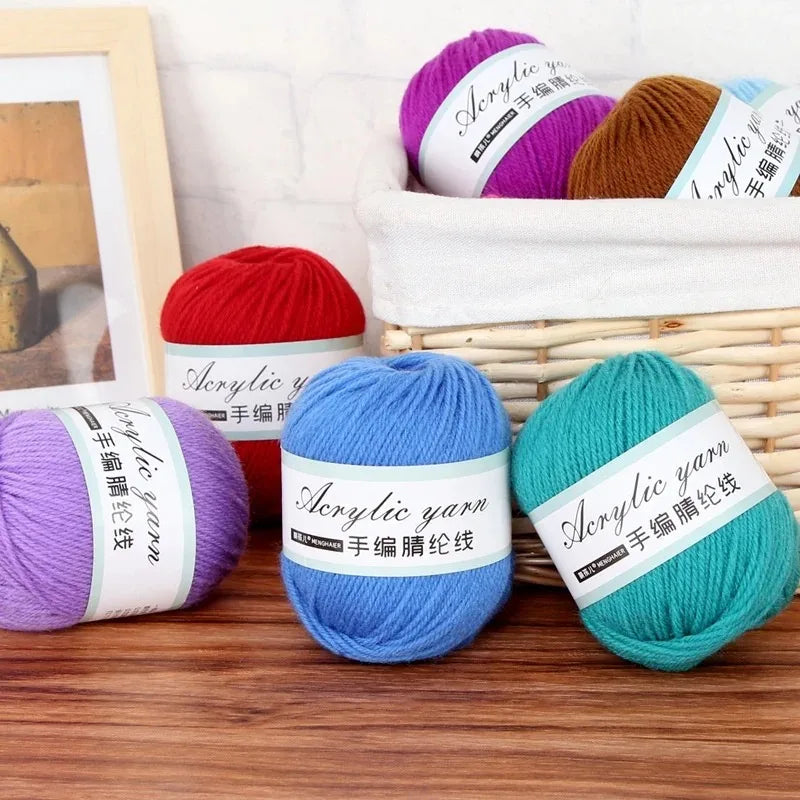 Fil tricoté en acrylique mélangé à 4 brins, avec crochet pour pull, chaussures, pantoufles, écharpe, démarreur tissé à la main pour débutants