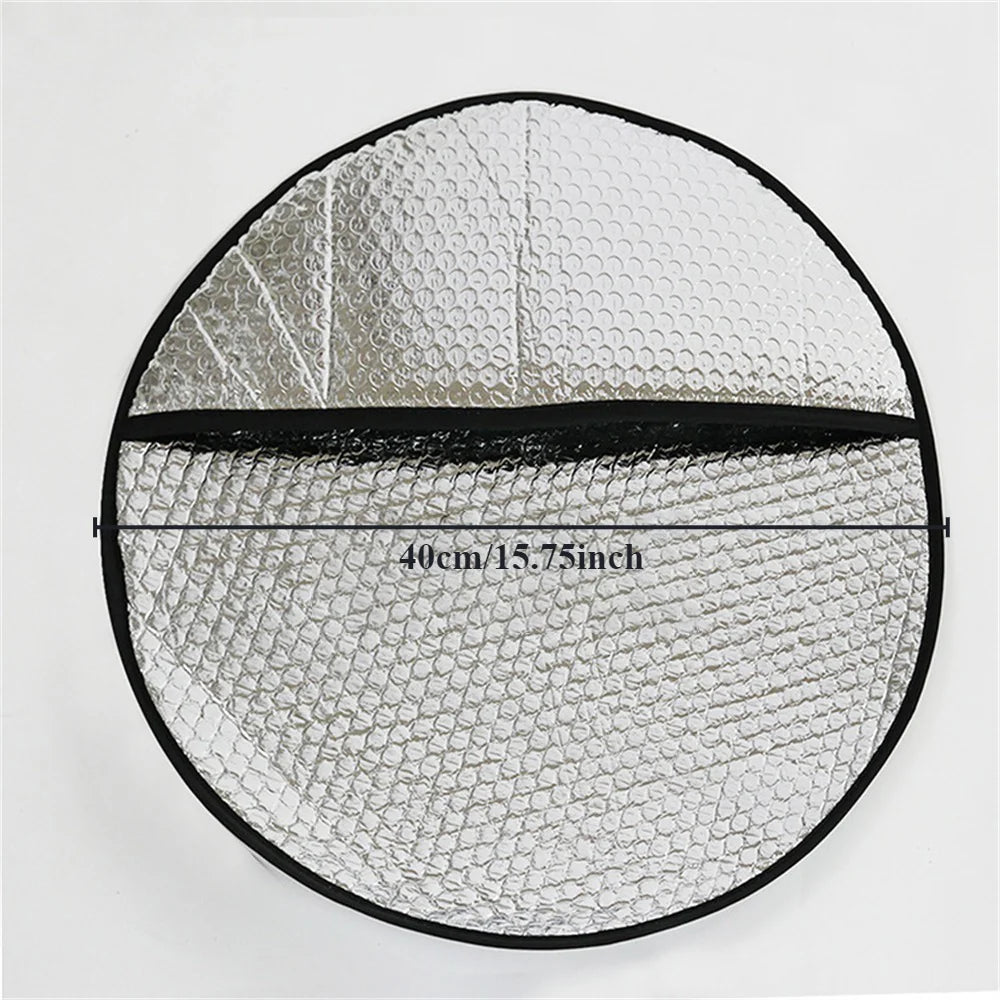 Pare-soleil de pare-brise de voiture en aluminium, Protection solaire Anti-uv, pliable, fournitures de voiture, pare-soleil pour volant de voiture, argent