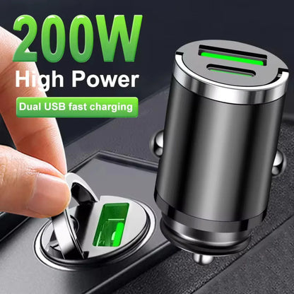 200W mini chargeur de voiture charge rapide pour iPhone QC3.0 mini PD USB Type C chargeur de téléphone portable de voiture pour Xiaomi Samsung Huawei